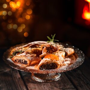 Filo tešlos vyniotinis su aguonų įdaru